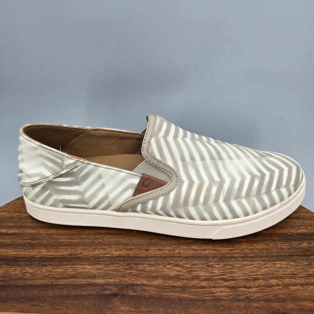 OluKai Shoes Womens 9.5 Silt Canvas Pehuea Pa'i Slip On Comfort Casual Sneakers